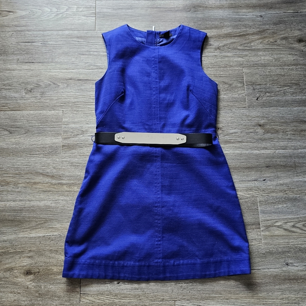 H&M Blue Sleeveless Crewneck Sheath Dress